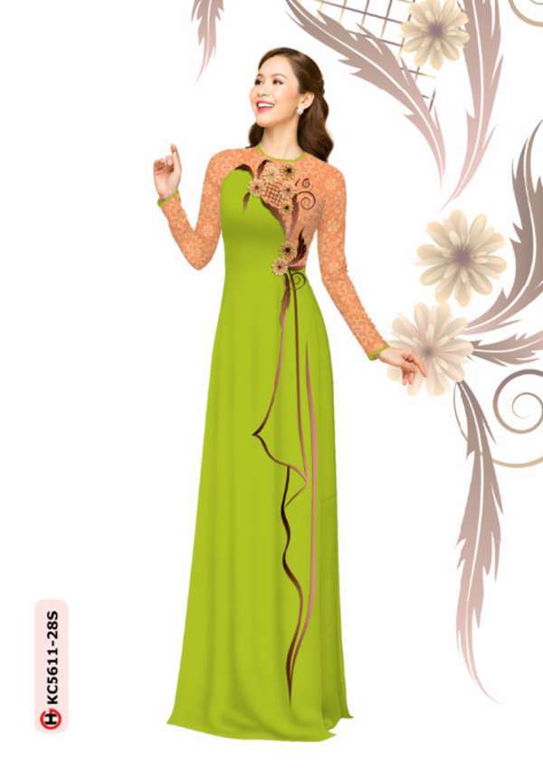 Vải Áo Dài Hoa In 3D Độc Đáo AD KC5511