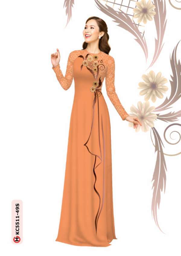 Vải Áo Dài Hoa In 3D Độc Đáo AD KC5511