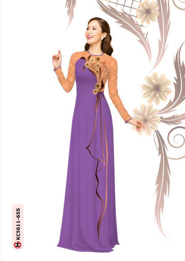 Vải Áo Dài Hoa In 3D Độc Đáo AD KC5511