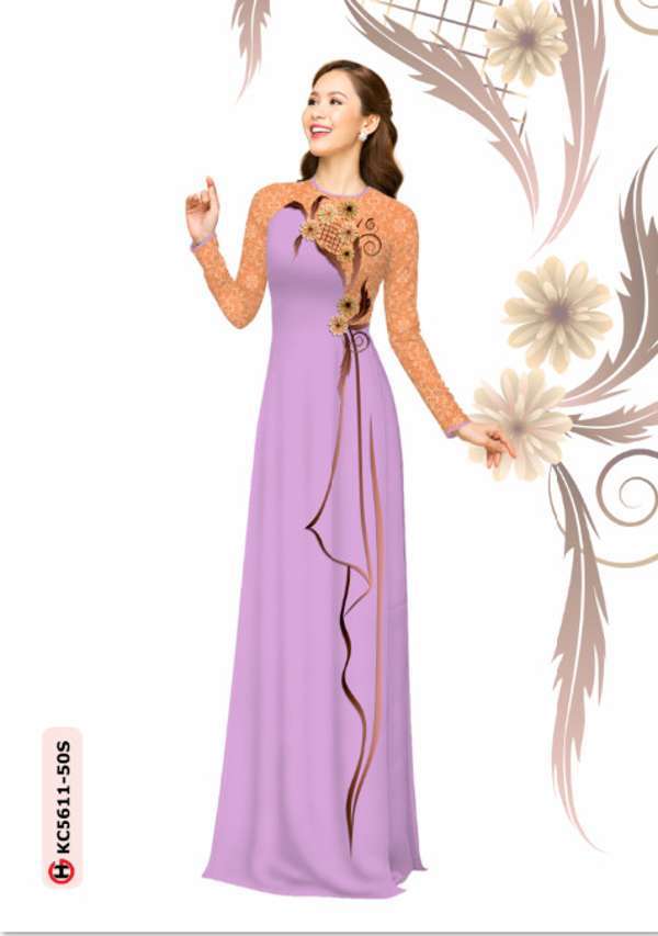 Vải Áo Dài Hoa In 3D Độc Đáo AD KC5511