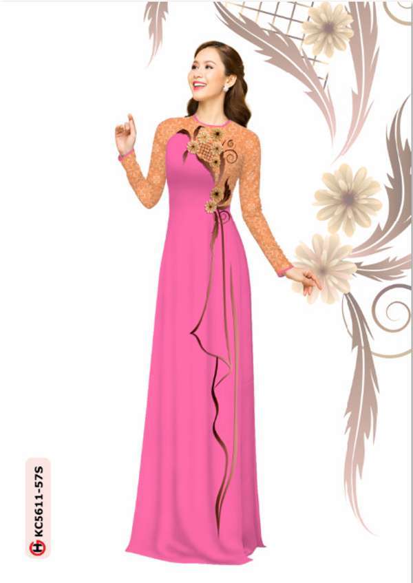 Vải Áo Dài Hoa In 3D Độc Đáo AD KC5511