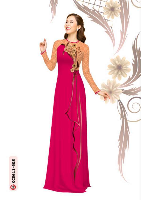 Vải Áo Dài Hoa In 3D Độc Đáo AD KC5511