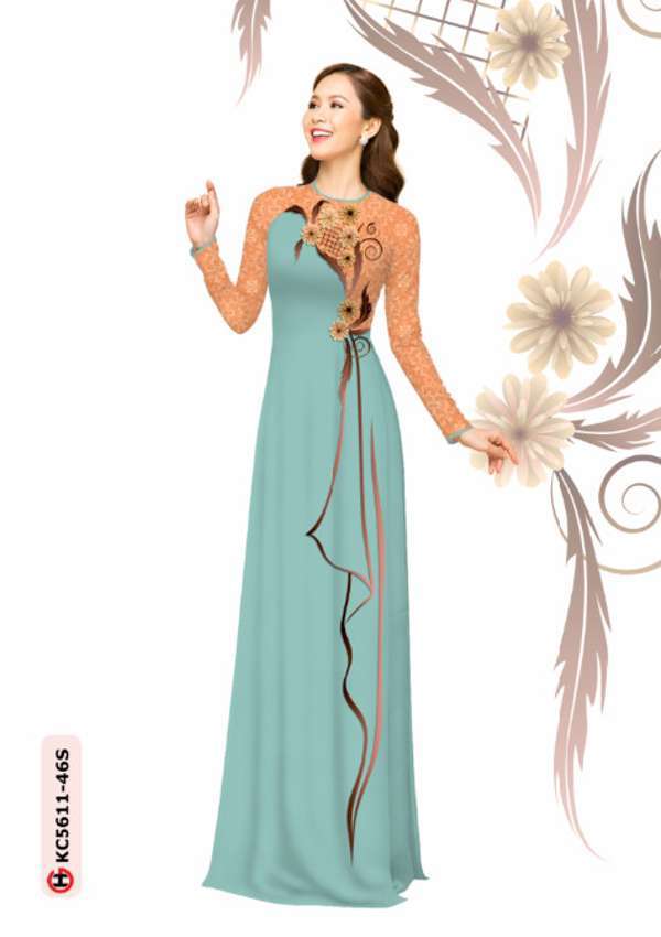 Vải Áo Dài Hoa In 3D Độc Đáo AD KC5511