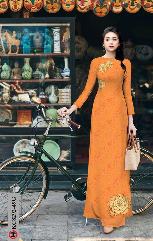 Vải Áo Dài Hoa Hồng Độc Đáo AD KC8292 32 Vải Áo Dài Hoa Hồng Độc Đáo AD KC8292