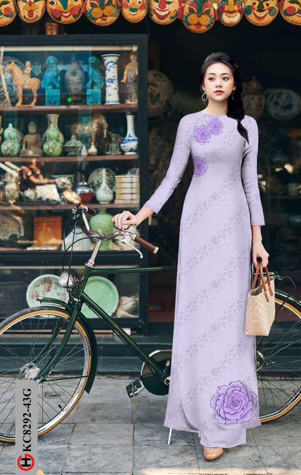 Vải Áo Dài Hoa Hồng Độc Đáo AD KC8292 31 Vải Áo Dài Hoa Hồng Độc Đáo AD KC8292