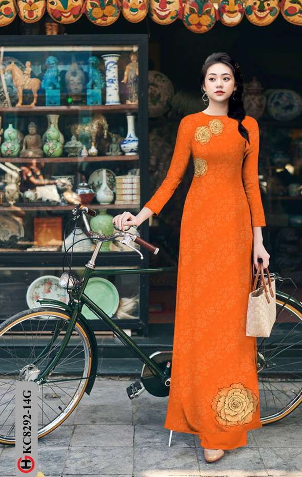 Vải Áo Dài Hoa Hồng Độc Đáo AD KC8292 37 Vải Áo Dài Hoa Hồng Độc Đáo AD KC8292