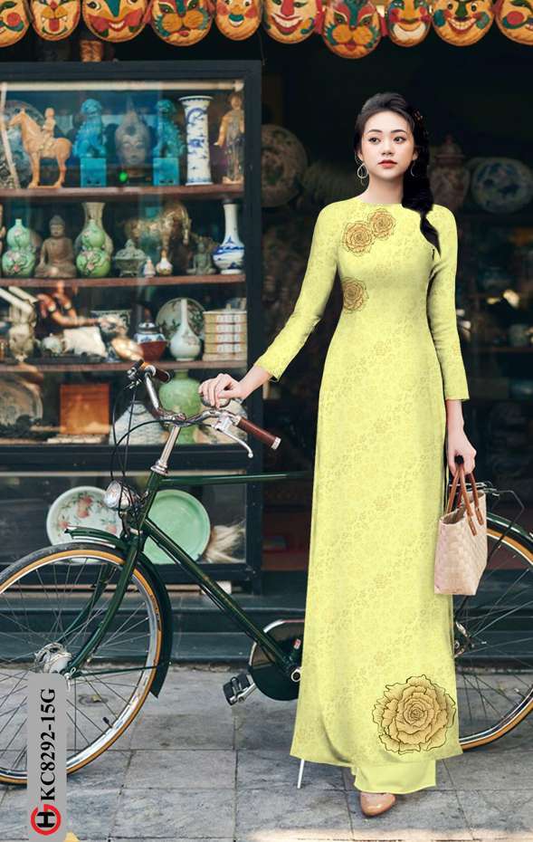 Vải Áo Dài Hoa Hồng Độc Đáo AD KC8292 38 Vải Áo Dài Hoa Hồng Độc Đáo AD KC8292