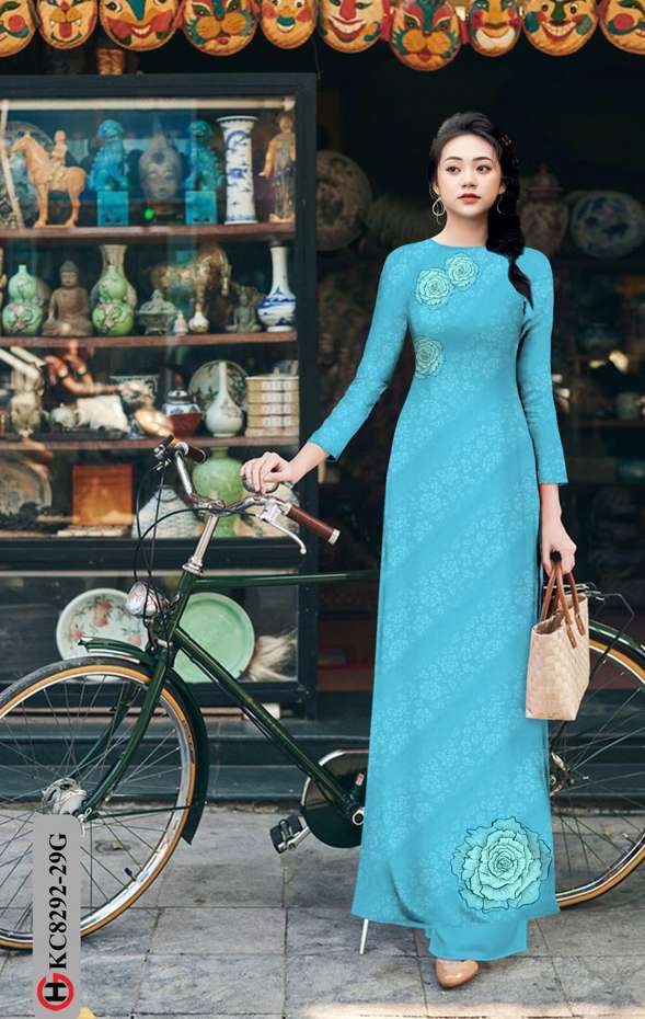 Vải Áo Dài Hoa Hồng Độc Đáo AD KC8292 43 Vải Áo Dài Hoa Hồng Độc Đáo AD KC8292