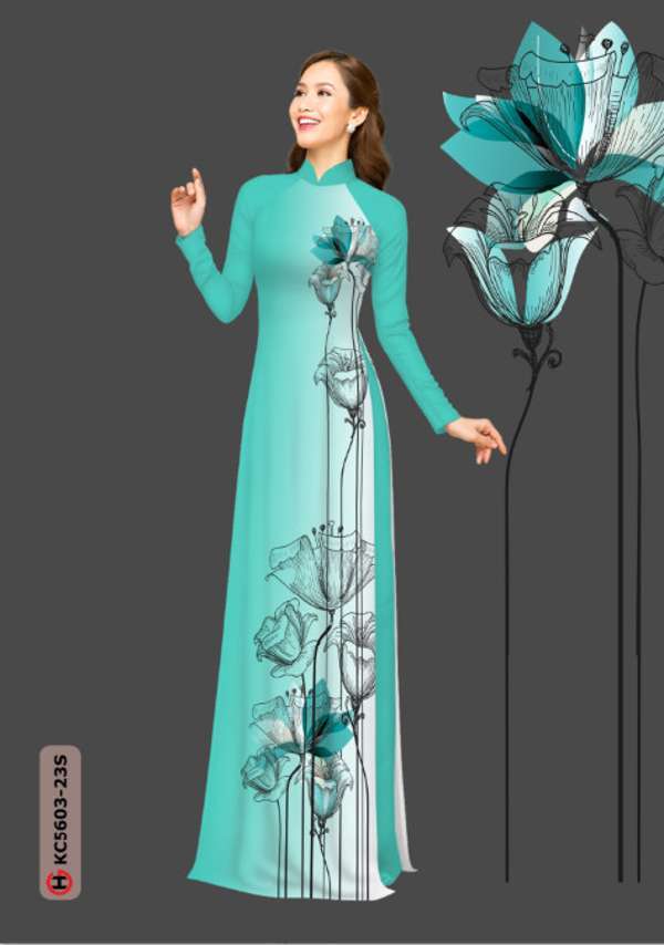 Vải Áo Dài Hoa In 3D Mới Ra AD KC5603 41 Vải Áo Dài Hoa In 3D Mới Ra AD KC5603