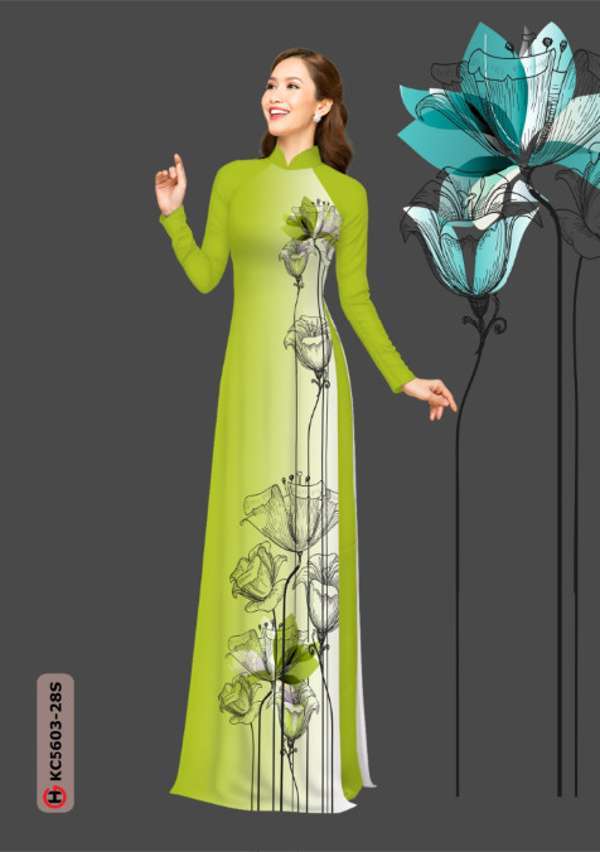 Vải Áo Dài Hoa In 3D Mới Ra AD KC5603 43 Vải Áo Dài Hoa In 3D Mới Ra AD KC5603
