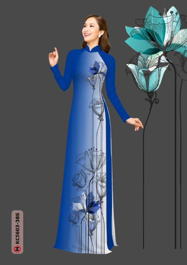 Vải Áo Dài Hoa In 3D Mới Ra AD KC5603 47 Vải Áo Dài Hoa In 3D Mới Ra AD KC5603