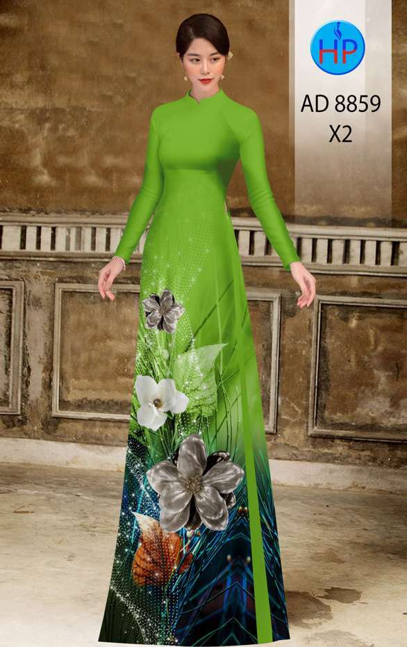 Vải Áo Dài Hoa In 3D Mới Ra AD 8859 37 Vải Áo Dài Hoa In 3D Mới Ra AD 8859