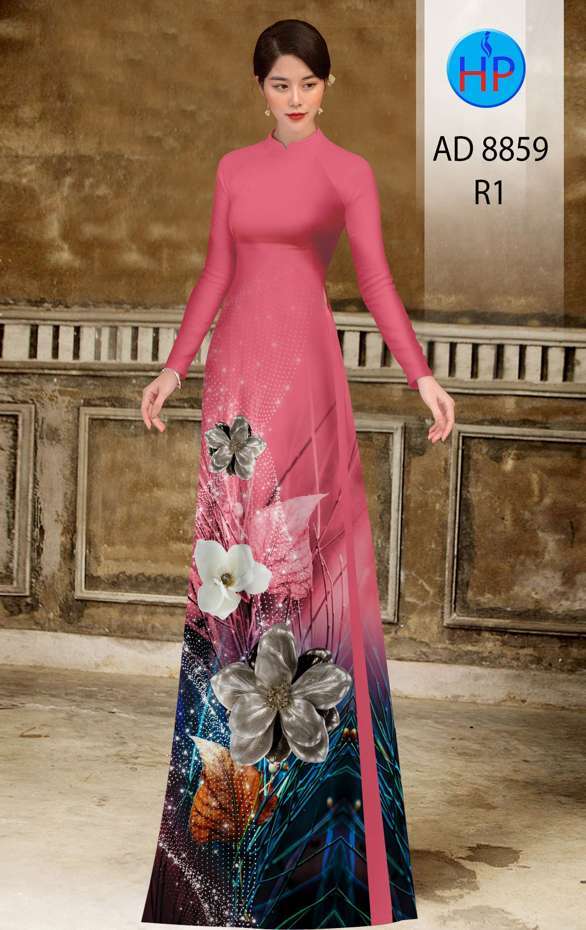 Vải Áo Dài Hoa In 3D Mới Ra AD 8859 39 Vải Áo Dài Hoa In 3D Mới Ra AD 8859