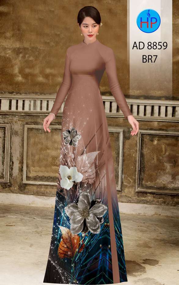Vải Áo Dài Hoa In 3D Mới Ra AD 8859 38 Vải Áo Dài Hoa In 3D Mới Ra AD 8859