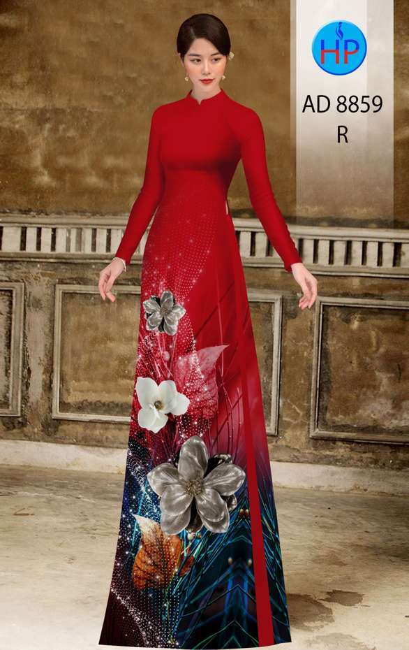 Vải Áo Dài Hoa In 3D Mới Ra AD 8859 41 Vải Áo Dài Hoa In 3D Mới Ra AD 8859