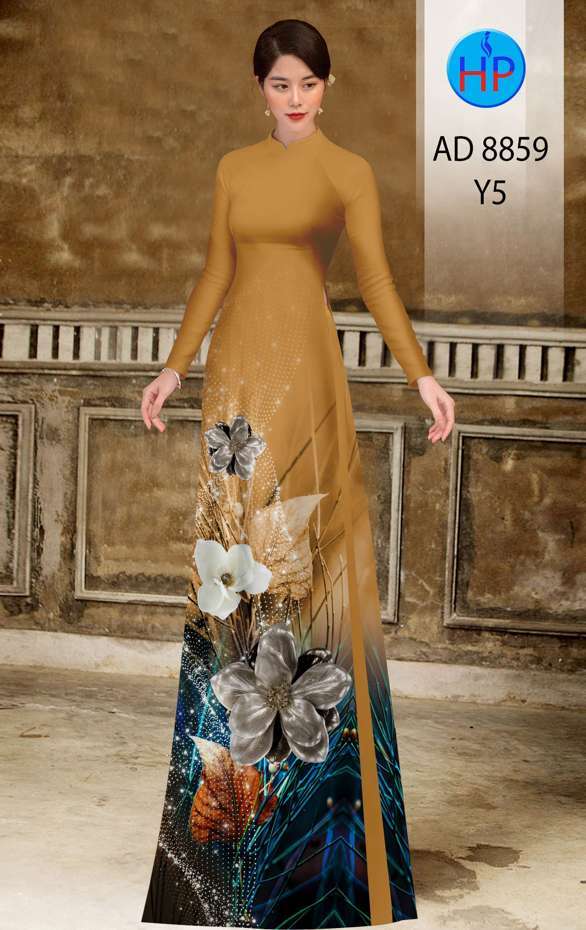 Vải Áo Dài Hoa In 3D Mới Ra AD 8859 43 Vải Áo Dài Hoa In 3D Mới Ra AD 8859