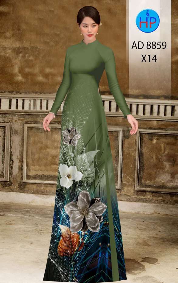 Vải Áo Dài Hoa In 3D Mới Ra AD 8859 42 Vải Áo Dài Hoa In 3D Mới Ra AD 8859
