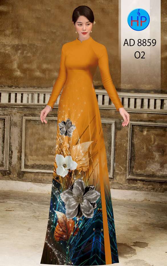 Vải Áo Dài Hoa In 3D Mới Ra AD 8859 44 Vải Áo Dài Hoa In 3D Mới Ra AD 8859