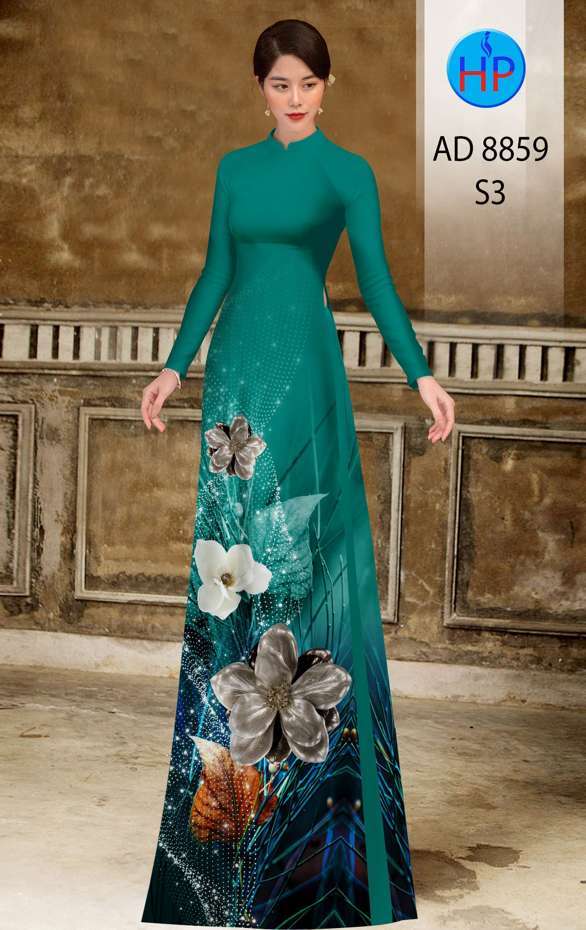 Vải Áo Dài Hoa In 3D Mới Ra AD 8859 49 Vải Áo Dài Hoa In 3D Mới Ra AD 8859