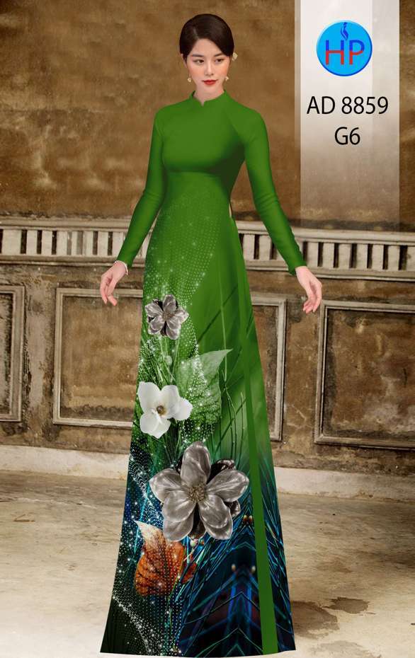 Vải Áo Dài Hoa In 3D Mới Ra AD 8859 46 Vải Áo Dài Hoa In 3D Mới Ra AD 8859