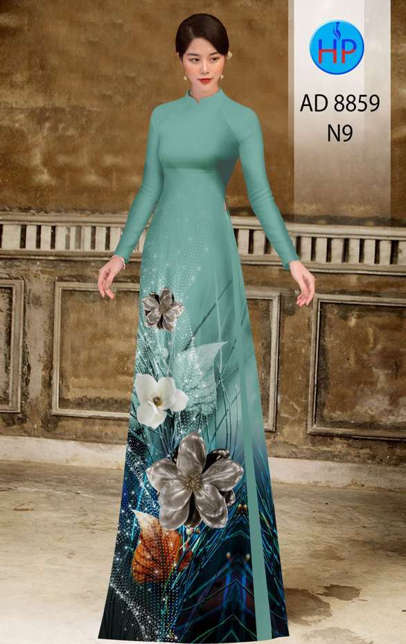Vải Áo Dài Hoa In 3D Mới Ra AD 8859 50 Vải Áo Dài Hoa In 3D Mới Ra AD 8859