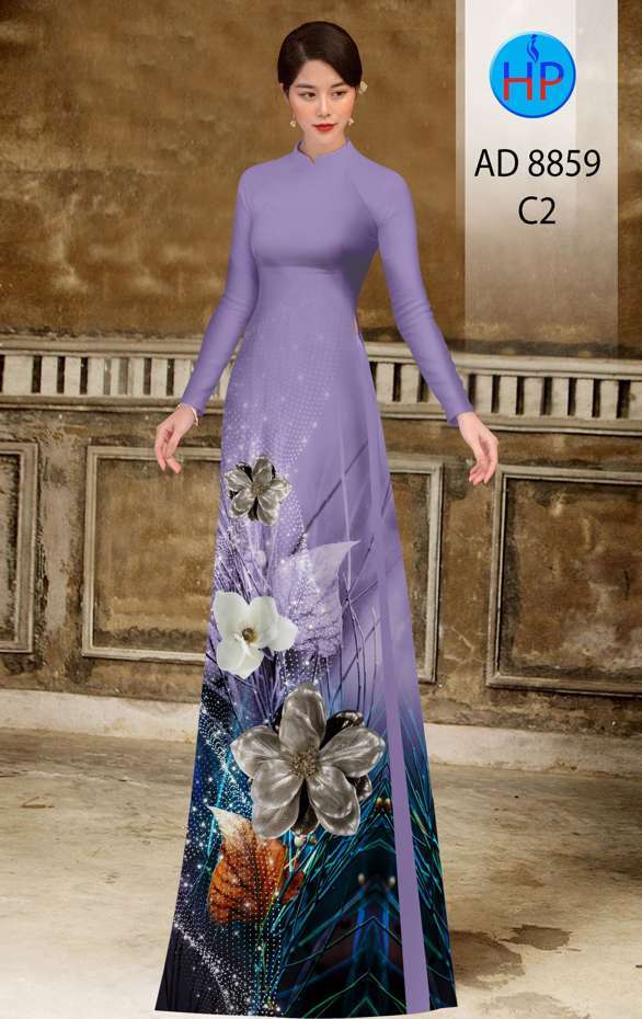 Vải Áo Dài Hoa In 3D Mới Ra AD 8859 52 Vải Áo Dài Hoa In 3D Mới Ra AD 8859
