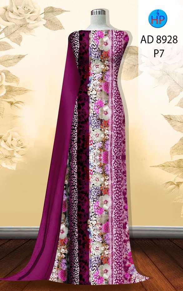 Vải Áo Dài Hoa In 3D Mới Ra AD 8928 38 Vải Áo Dài Hoa In 3D Mới Ra AD 8928