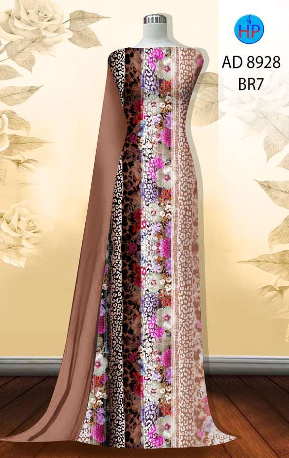 Vải Áo Dài Hoa In 3D Mới Ra AD 8928 44 Vải Áo Dài Hoa In 3D Mới Ra AD 8928