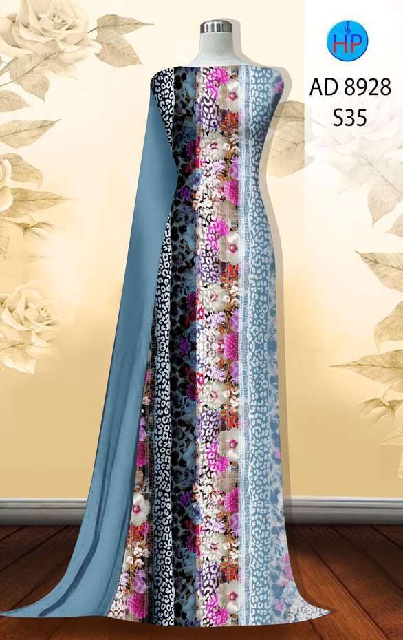 Vải Áo Dài Hoa In 3D Mới Ra AD 8928 51 Vải Áo Dài Hoa In 3D Mới Ra AD 8928