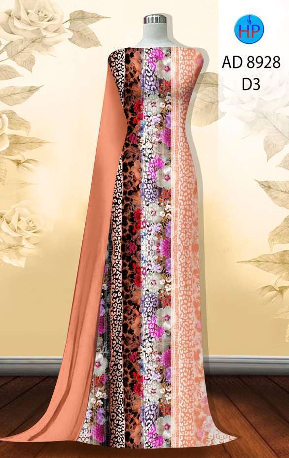 Vải Áo Dài Hoa In 3D Mới Ra AD 8928 52 Vải Áo Dài Hoa In 3D Mới Ra AD 8928