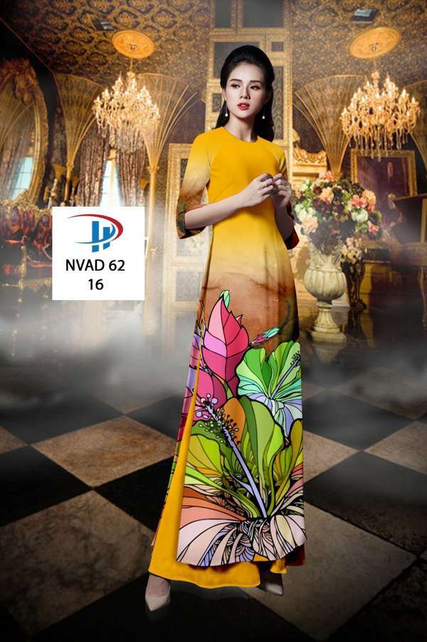 Vải Áo Dài Hoa Dâm Bụt Độc Đáo AD NVAD62 52 Vải Áo Dài Hoa Dâm Bụt Độc Đáo AD NVAD62