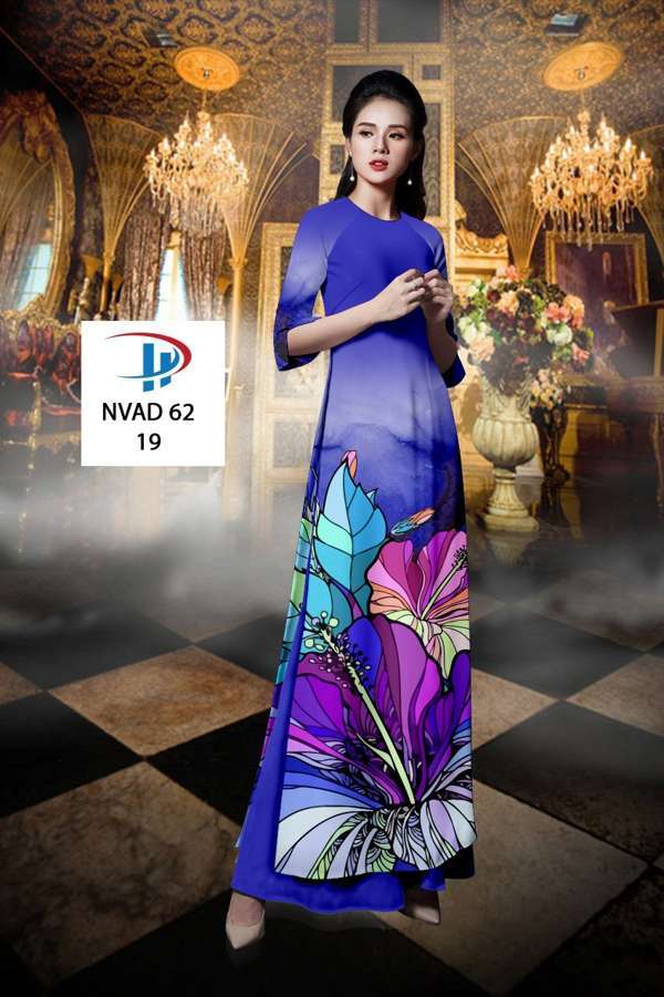 Vải Áo Dài Hoa Dâm Bụt Độc Đáo AD NVAD62 55 Vải Áo Dài Hoa Dâm Bụt Độc Đáo AD NVAD62