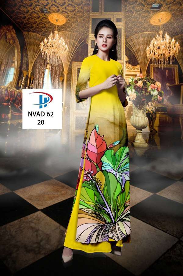 Vải Áo Dài Hoa Dâm Bụt Độc Đáo AD NVAD62 56 Vải Áo Dài Hoa Dâm Bụt Độc Đáo AD NVAD62