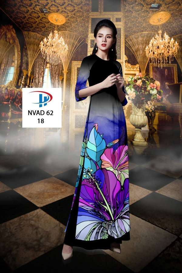 Vải Áo Dài Hoa Dâm Bụt Độc Đáo AD NVAD62 54 Vải Áo Dài Hoa Dâm Bụt Độc Đáo AD NVAD62