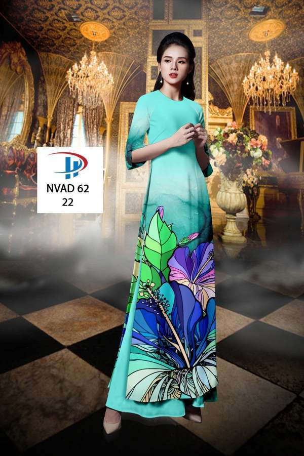 Vải Áo Dài Hoa Dâm Bụt Độc Đáo AD NVAD62 58 Vải Áo Dài Hoa Dâm Bụt Độc Đáo AD NVAD62