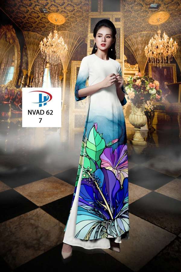 Vải Áo Dài Hoa Dâm Bụt Độc Đáo AD NVAD62 61 Vải Áo Dài Hoa Dâm Bụt Độc Đáo AD NVAD62