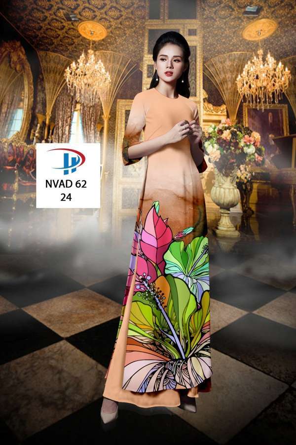 Vải Áo Dài Hoa Dâm Bụt Độc Đáo AD NVAD62 60 Vải Áo Dài Hoa Dâm Bụt Độc Đáo AD NVAD62