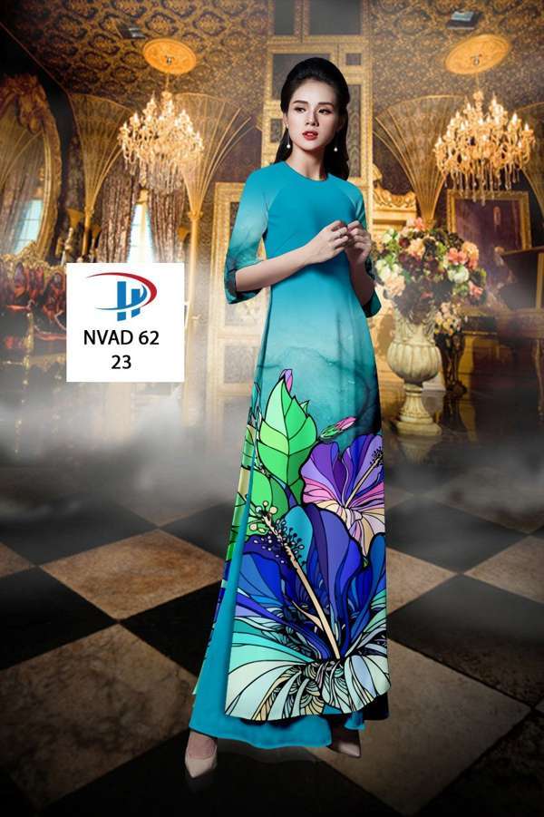 Vải Áo Dài Hoa Dâm Bụt Độc Đáo AD NVAD62 59 Vải Áo Dài Hoa Dâm Bụt Độc Đáo AD NVAD62