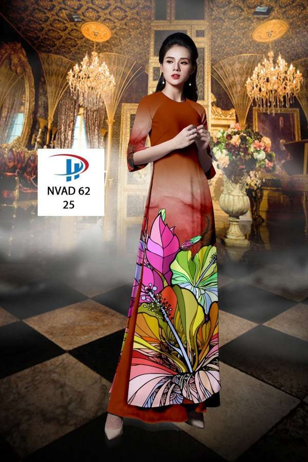 Vải Áo Dài Hoa Dâm Bụt Độc Đáo AD NVAD62 62 Vải Áo Dài Hoa Dâm Bụt Độc Đáo AD NVAD62