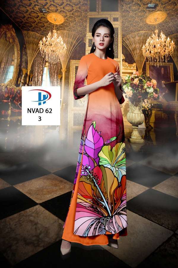 Vải Áo Dài Hoa Dâm Bụt Độc Đáo AD NVAD62 65 Vải Áo Dài Hoa Dâm Bụt Độc Đáo AD NVAD62