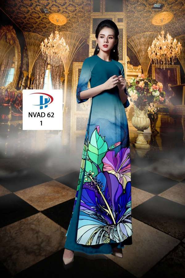 Vải Áo Dài Hoa Dâm Bụt Độc Đáo AD NVAD62 63 Vải Áo Dài Hoa Dâm Bụt Độc Đáo AD NVAD62