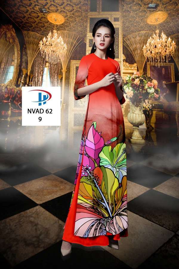 Vải Áo Dài Hoa Dâm Bụt Độc Đáo AD NVAD62 69 Vải Áo Dài Hoa Dâm Bụt Độc Đáo AD NVAD62