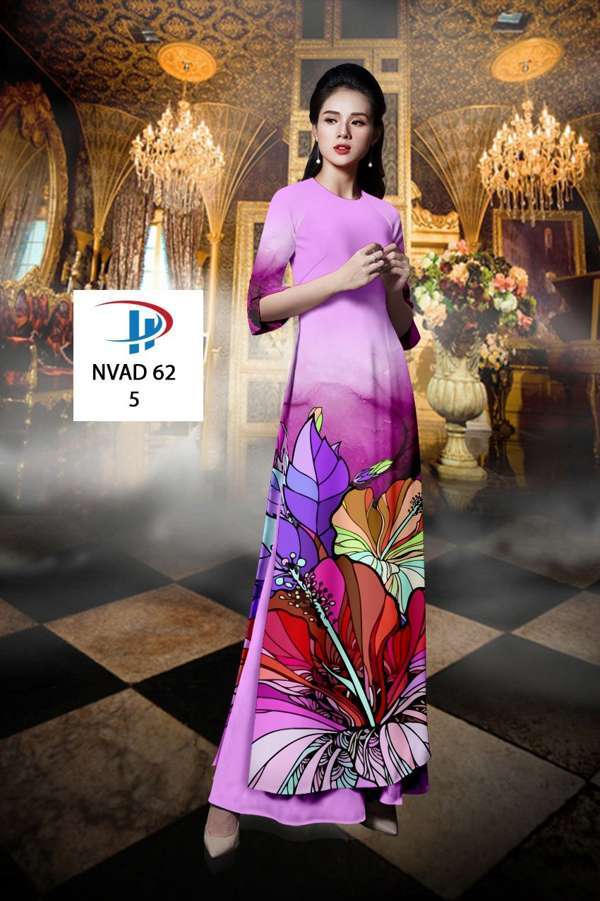 Vải Áo Dài Hoa Dâm Bụt Độc Đáo AD NVAD62 67 Vải Áo Dài Hoa Dâm Bụt Độc Đáo AD NVAD62