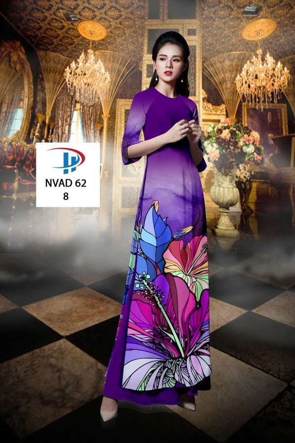Vải Áo Dài Hoa Dâm Bụt Độc Đáo AD NVAD62 68 Vải Áo Dài Hoa Dâm Bụt Độc Đáo AD NVAD62