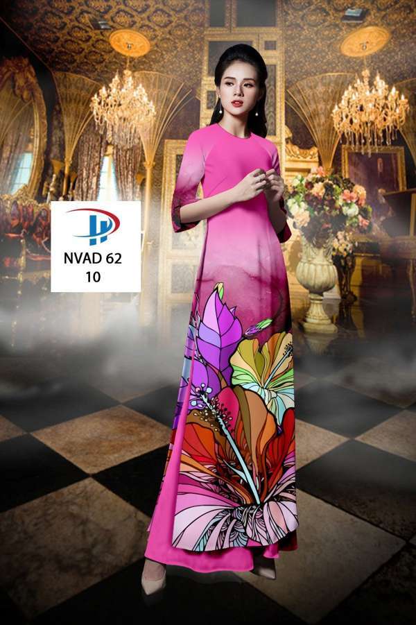 Vải Áo Dài Hoa Dâm Bụt Độc Đáo AD NVAD62 70 Vải Áo Dài Hoa Dâm Bụt Độc Đáo AD NVAD62