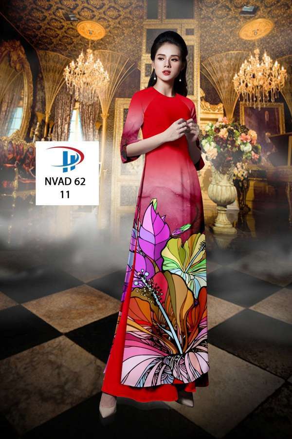 Vải Áo Dài Hoa Dâm Bụt Độc Đáo AD NVAD62 71 Vải Áo Dài Hoa Dâm Bụt Độc Đáo AD NVAD62