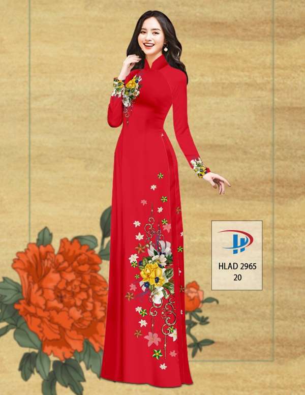Vải Áo Dài Hoa In 3D Độc Đáo AD HLAD2965 52 Vải Áo Dài Hoa In 3D Độc Đáo AD HLAD2965