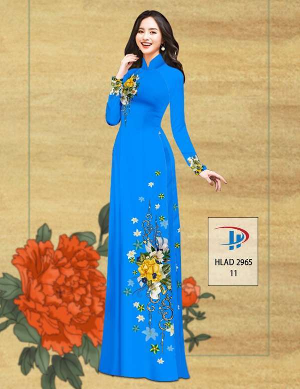 Vải Áo Dài Hoa In 3D Độc Đáo AD HLAD2965 61 Vải Áo Dài Hoa In 3D Độc Đáo AD HLAD2965
