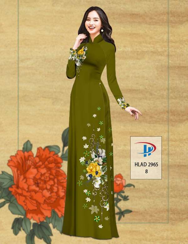 Vải Áo Dài Hoa In 3D Độc Đáo AD HLAD2965 66 Vải Áo Dài Hoa In 3D Độc Đáo AD HLAD2965