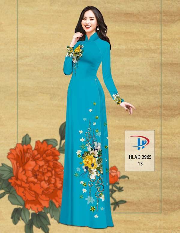 Vải Áo Dài Hoa In 3D Độc Đáo AD HLAD2965 69 Vải Áo Dài Hoa In 3D Độc Đáo AD HLAD2965